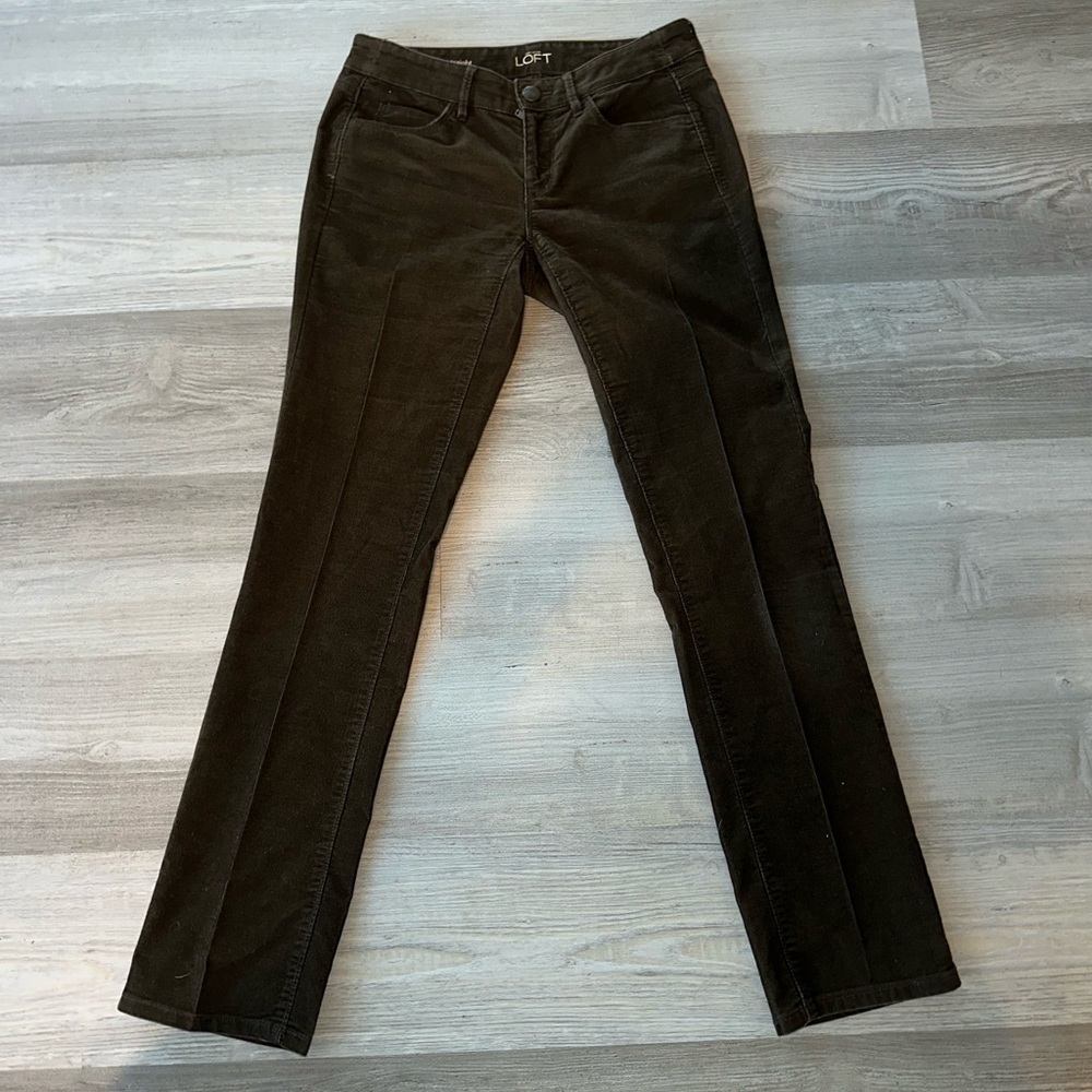 LOFT Women's Olive Green Corduroy Pants